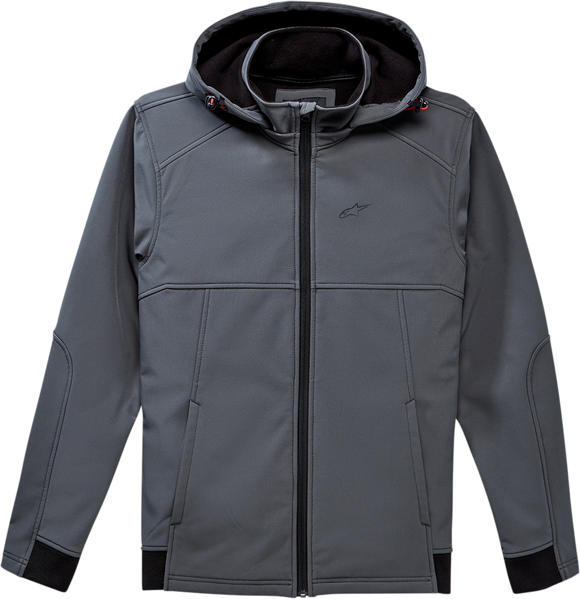 Charcoal ALPINESTARS Acumen Jacket in XL size, shown on a hanger with front zipper and adjustable collar.
