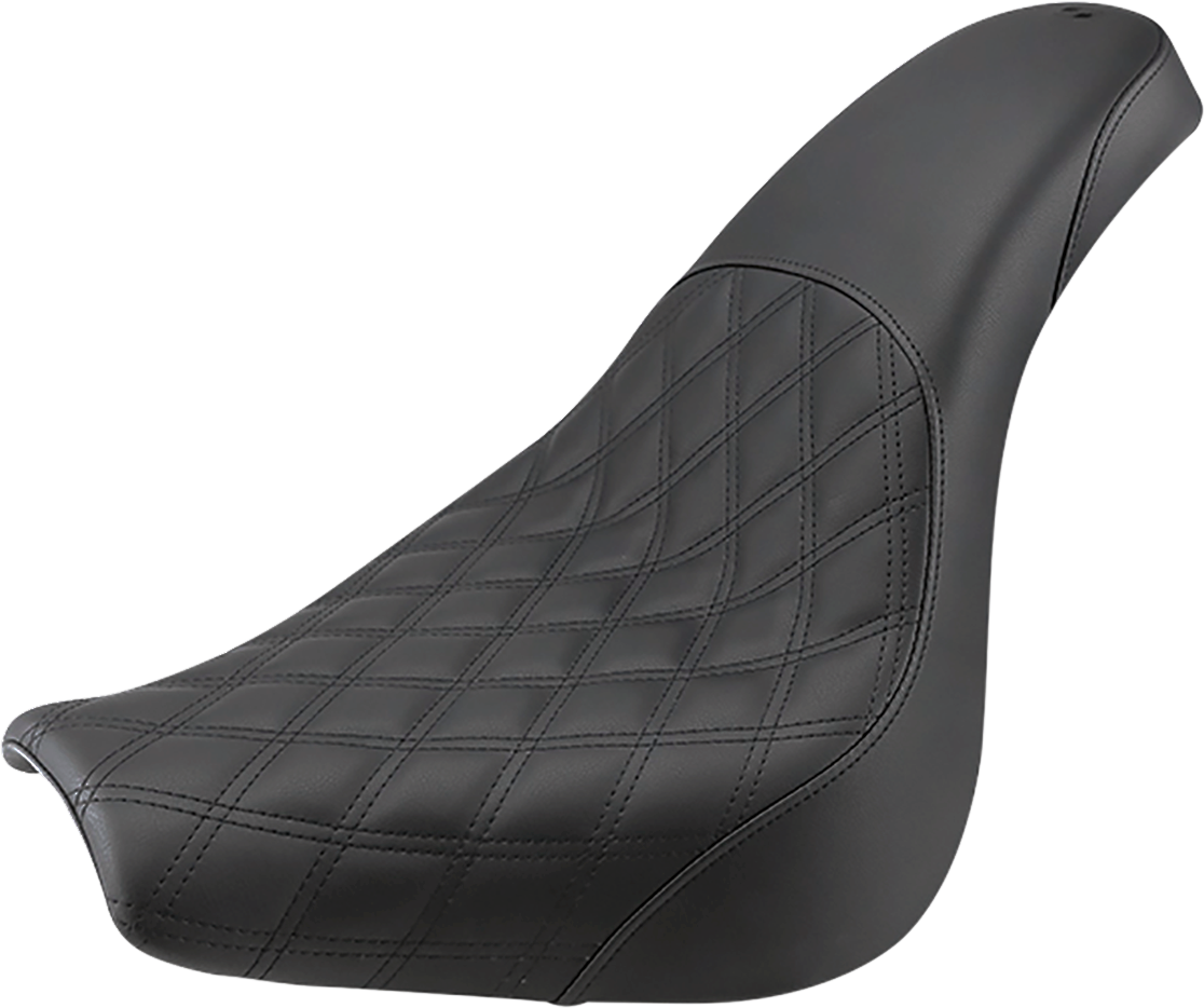 Black SADDLEMEN Profiler motorcycle seat with front lattice and rear smooth design for FXBR/S bikes.