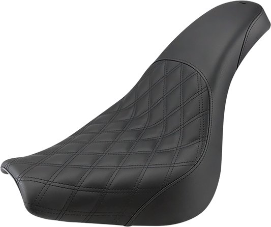 Black SADDLEMEN Profiler motorcycle seat with front lattice and rear smooth design for FXBR/S bikes.