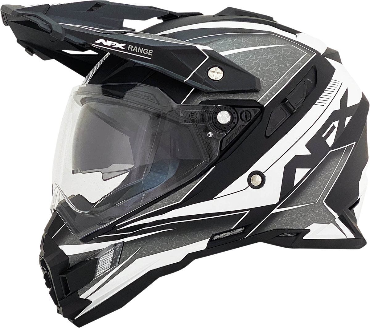 Matte black AFX FX-41 Range motorcycle helmet in XL size, featuring a sleek aerodynamic design and clear visor.