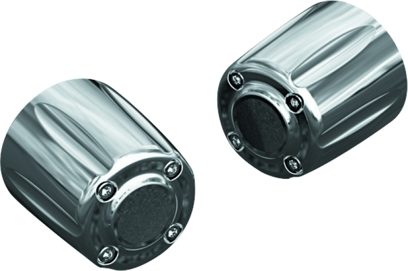 Chrome Kuryakyn Grip End Weights Part 6238 for motorcycle handlebars, designed for vibration control and improved grip.