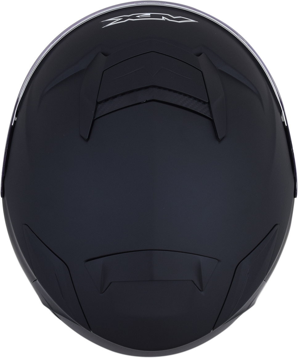 Matte black AFX FX-60 helmet in 2XL size with smooth finish and clear visor, designed for motorcycle riding safety and style.