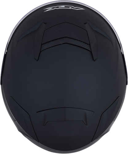 Matte black AFX FX-60 helmet in 2XL size with smooth finish and clear visor, designed for motorcycle riding safety and style.