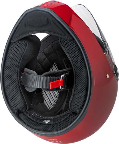 Bill's Exhausts BILTWELL Lane Splitter helmet in gloss blood red, XL size, featuring a sleek motorcycle helmet design.