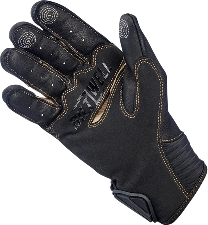 BILTWELL Bridgeport Gloves in chocolate, medium size, made of durable leather, featuring detailed stitching and wrist closure.