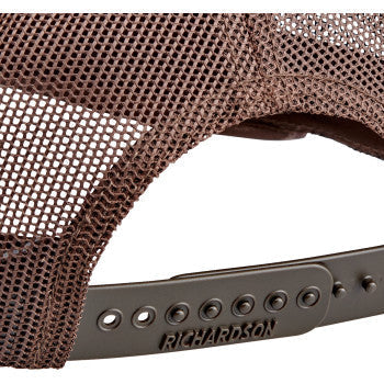 Bill's Exhausts BILTWELL Bark Hat in camo brown, casual hat with brim, camouflage pattern, perfect for outdoor style.