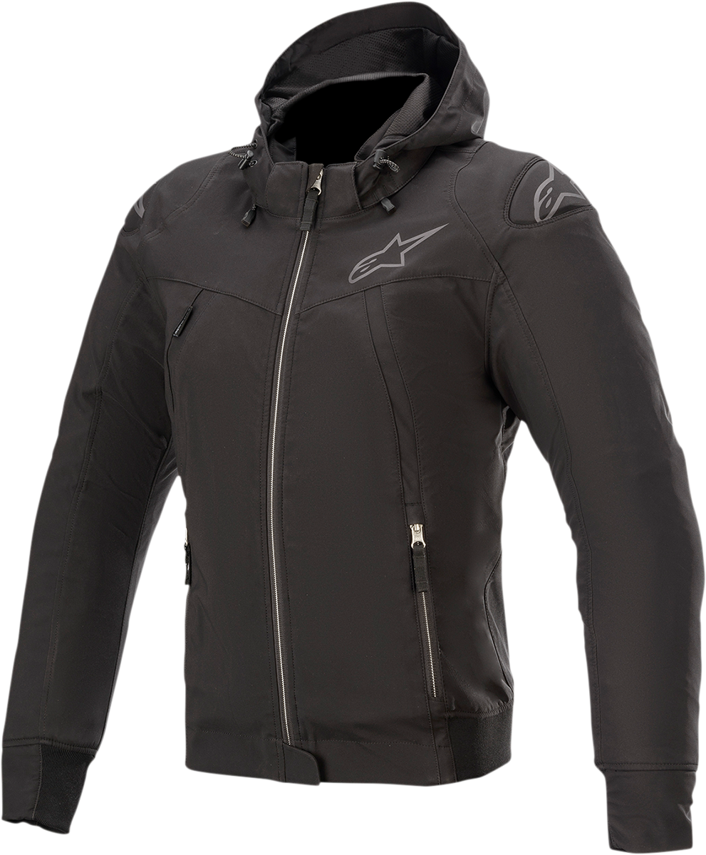 Alpinestars Stella Sektor v2 Tech Hoodie in black, small size, featuring a sleek design and logo on the front.