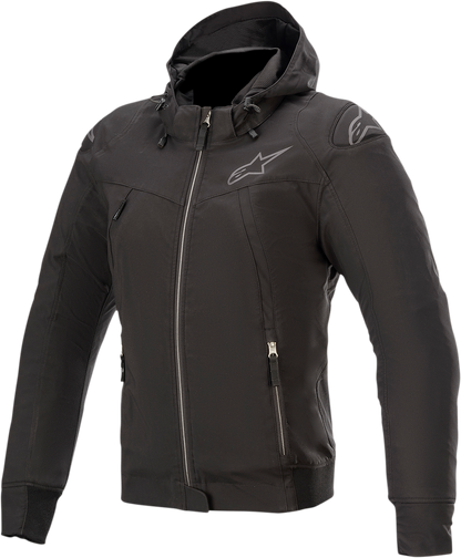 Alpinestars Stella Sektor v2 Tech Hoodie in black, small size, featuring a sleek design and logo on the front.