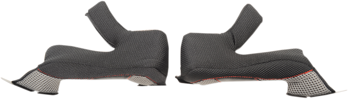 Large 20mm Z1R Range Cheek Pads for Z1R helmet, shown in black with textured surface and brand logo.