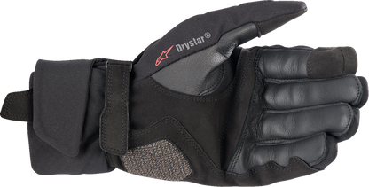 Alpinestars Bogota' DrystarXF gloves in black, medium size, with reinforced knuckles and adjustable wrist straps.