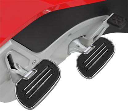 Chrome driver board for Can-Am engines, designed by Bill's Exhausts, featuring detailed chrome finish and engine mounting components.