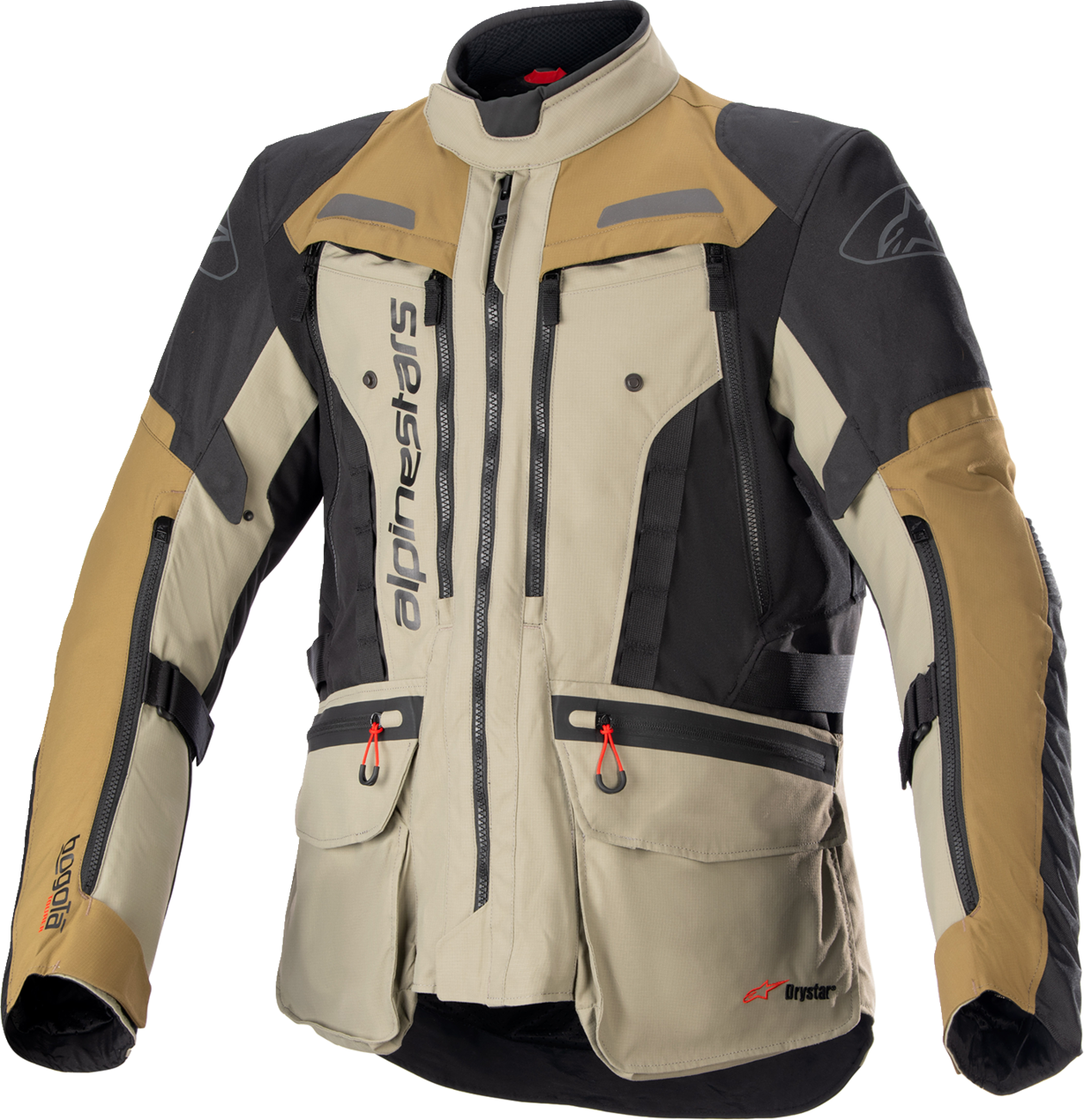 Alpinestars Bogota Pro Drystar® motorcycle jacket in black and gray, size 2XL, with protective armor and waterproof design.