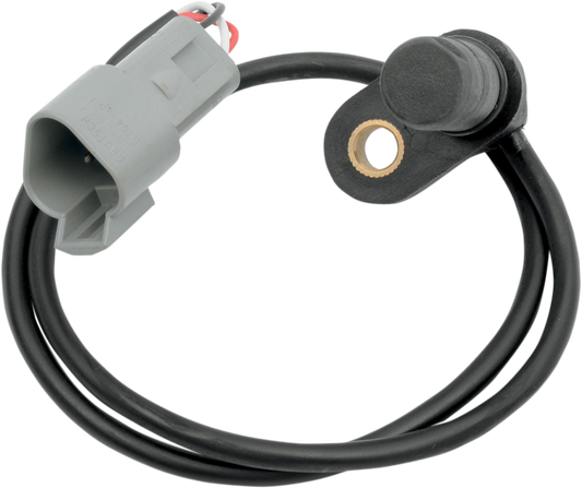 Electronic speedometer sensor for motorcycles by DRAG SPECIALTIES, OEM replacement part, shown with wiring and mounting components.