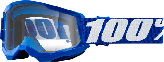 100% Youth Strata 2 Goggles - Blue - Clear 50031-00002 - Howling Moto