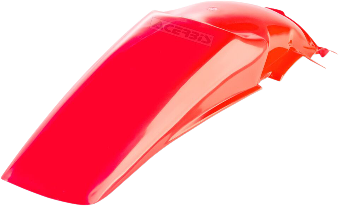 Acerbis red rear fender for motorcycles, body part with brand logo visible, designed for durability and style.