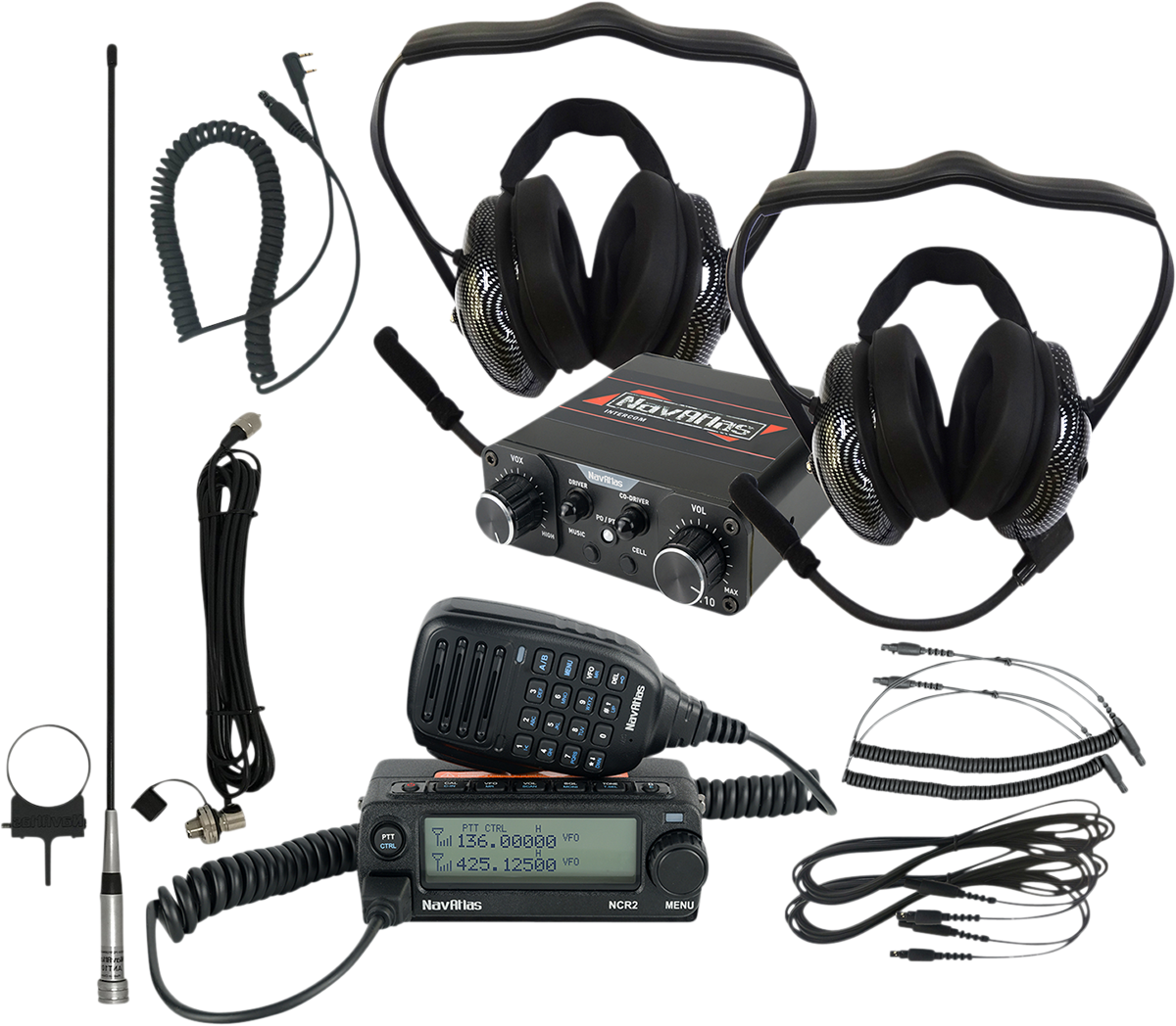 Bill's Exhausts NAVATLAS Intercom/Radio Kit NIRBH2 engine component with intercom and radio features for motorcycle communication.