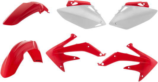 A close-up of the ACERBIS standard replacement body kit for motorcycles, showing the OEM body parts with detailed surface finish.