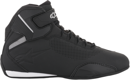 Alpinestars Sektor Vented Shoes in black, US size 10, featuring breathable design and sturdy construction for motorcycle riding.