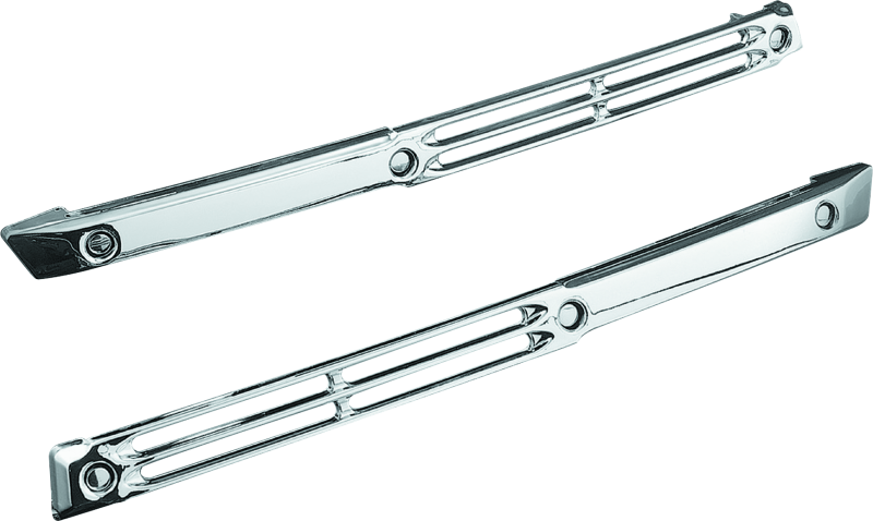 Chrome Kuryakyn fairing side molding trim for 1988-2000 Honda GL1500 Gold Wing motorcycle, shown installed on the bike.
