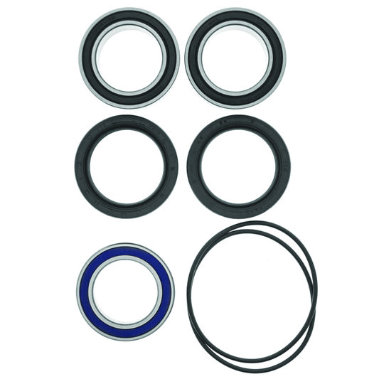 QuadBoss rear carrier bearing upgrade kit for Kawasaki KFX450R ATV, includes replacement bearings for improved rear axle support.