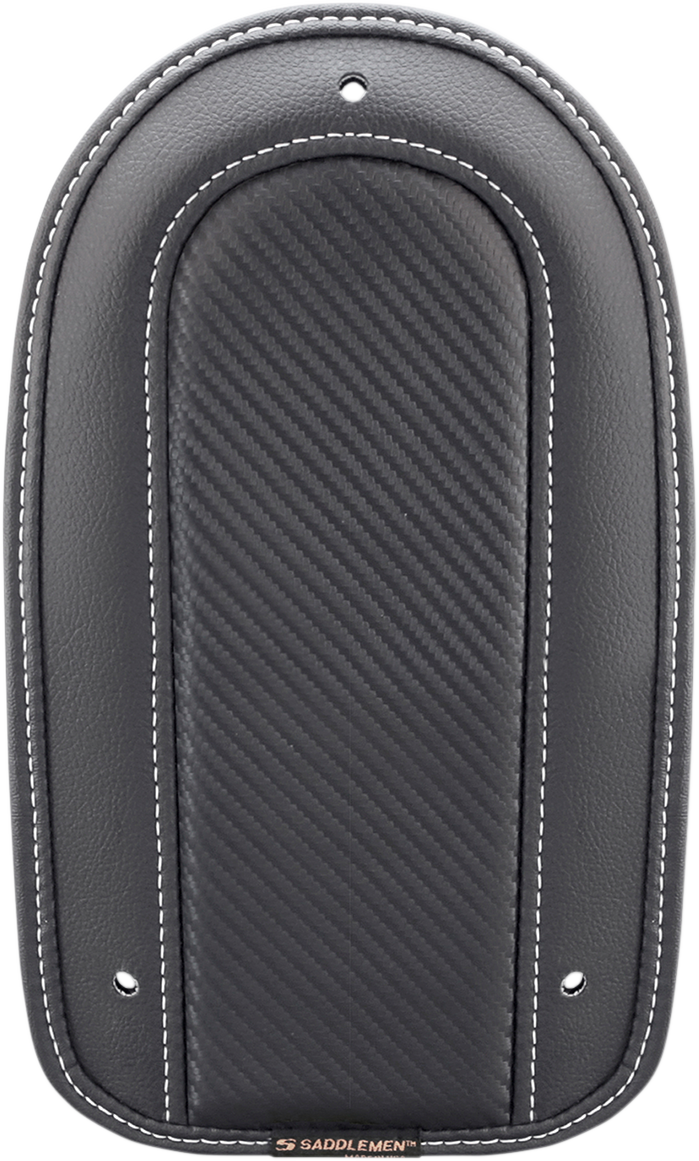 Bill's Exhausts Saddlemens Fender Chap matching Dominator Solo Seat for motorcycle, shown in black with textured finish.