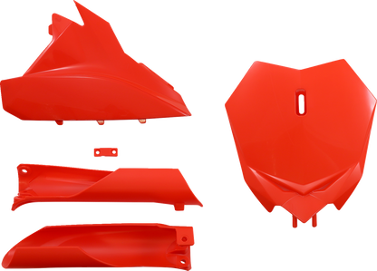 Acerbis OEM red full replacement body kit for motorcycles, featuring panels and body components with a sleek red finish.