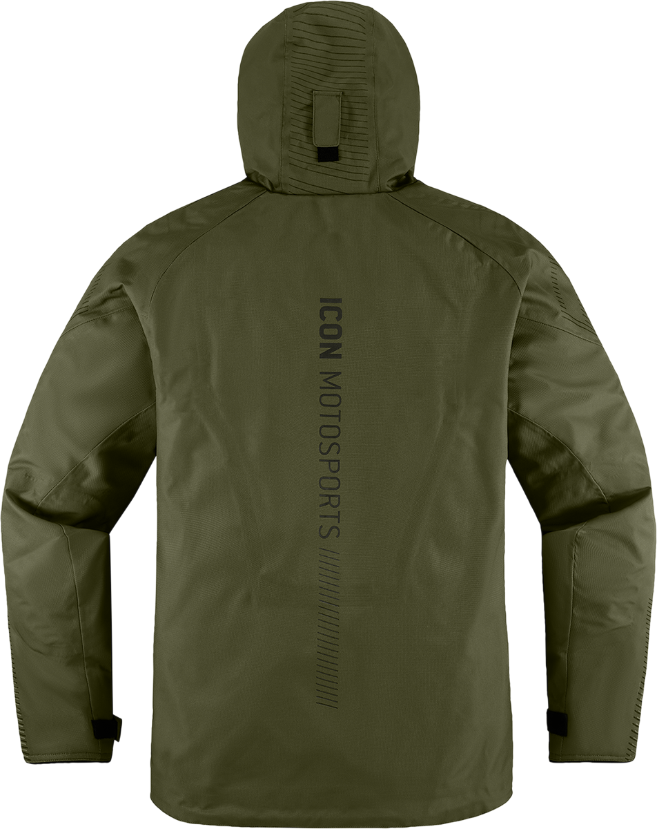 Bill's Exhausts ICON PDX3™ jacket in olive, large size, showcasing the stylish design and fabric texture of this men's jacket.