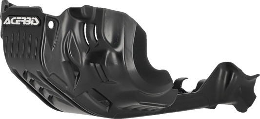 A black Acerbis skid plate designed for KTM 690 Enduro 2021-2024, mounted on motorcycle body with visible mounting points.