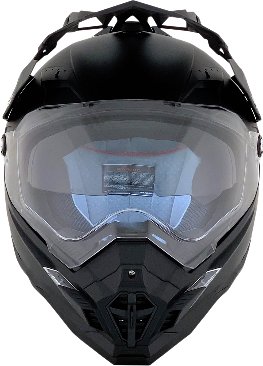 Bill's Exhausts AFX FX-41DS matte black motorcycle helmet in XS size, showing the sleek design and matte finish.