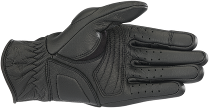 Black ALPINESTARS Women Stella Vika V2 Gloves in medium size, featuring protective knuckles and adjustable wrist straps.