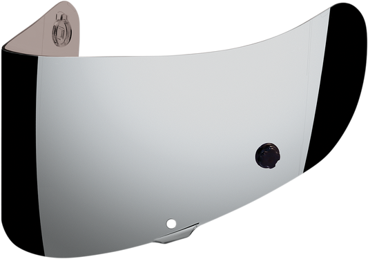 ICON Optics Tracshield RST Silver helmet parts, featuring a sleek silver visor with integrated airflow vents for motorcycle helmets.