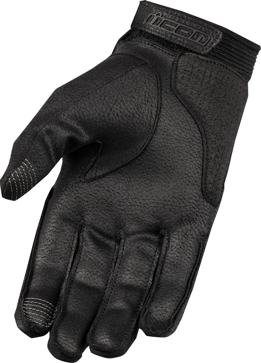 Black ICON Superduty3™ Gloves by Bill's Exhausts, small size, showing durable gloves with reinforced palms and adjustable wrist straps.