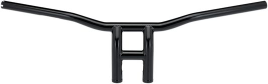 BILTWELL Tyson XL pullback motorcycle handlebars in black, 8-inch width, designed by Bill's Exhausts for cruiser bikes.