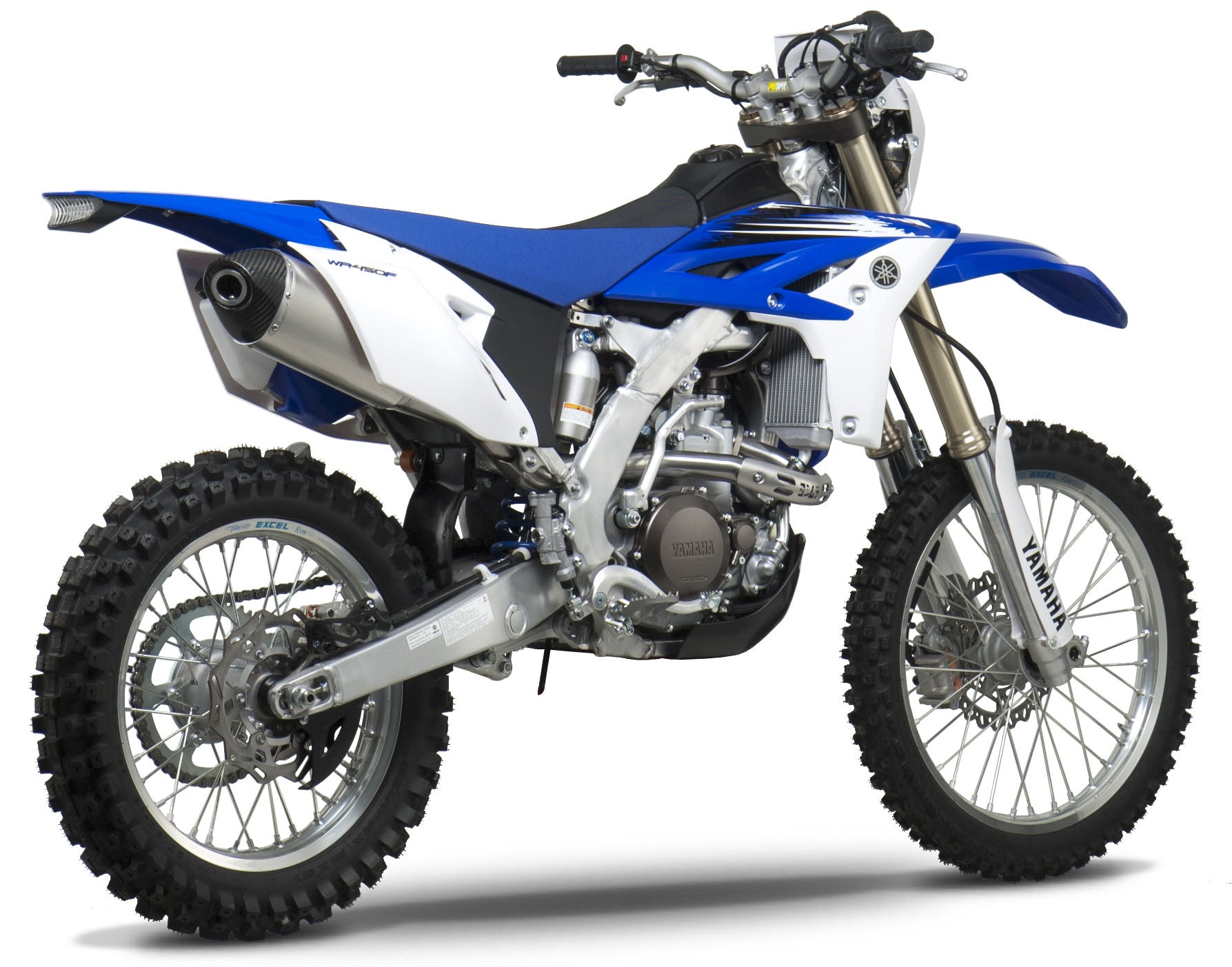 YOSHIMURA RS-4 motorcycle header and exhaust system, shiny metal pipes with brand markings, designed for performance bikes.