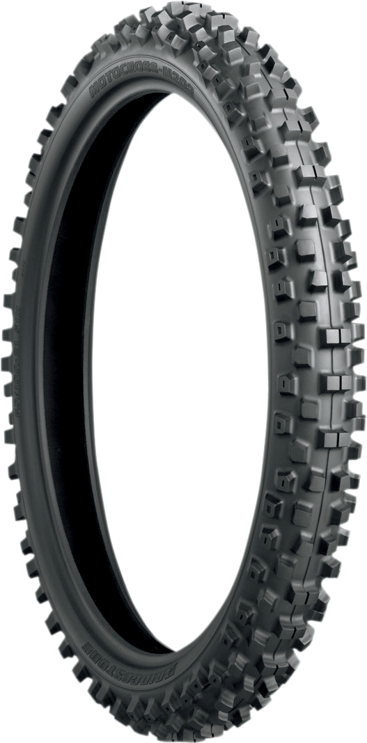 BRIDGESTONE M203 front tire for 4-stroke engines, size 70/100-17, with tread pattern suitable for motorcycle or scooter.