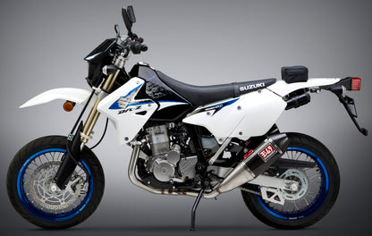 YOSHIMURA Signature RS 4 full exhaust system for dual motorcycle applications, featuring polished metal finish and branding.