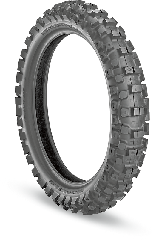 BRIDGESTONE M404 rear motorcycle tire 70/100-10 38M with off-road traction and control, suitable for performance riding.
