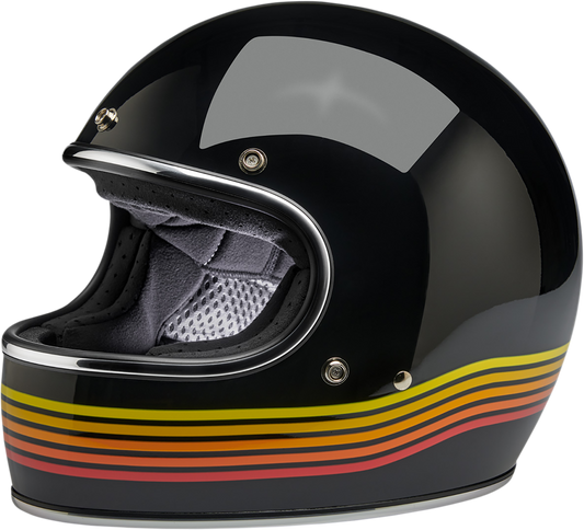 BILTWELL Gringo helmet in gloss black Spectrum finish, 2XL size, featuring a sleek motorcycle helmet design with vent details.