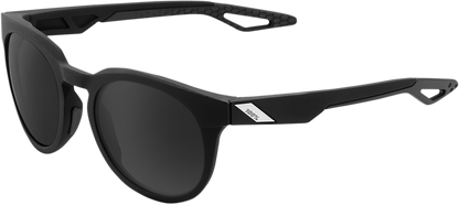 Bill's Exhausts 100% Campo sunglasses in matte black with smoke lenses, featuring a sleek design and tinted eyewear for stylish protection.