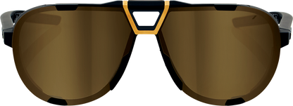 100% Westcraft Sunglasses - Soft Tact Black - Soft Gold Mirror 61046-258-01 - Howling Moto