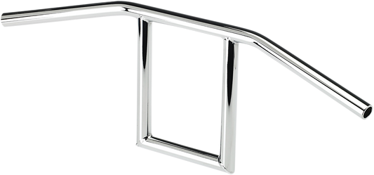 Chrome BILTWELL Handlebar for motorcycles, featuring a sleek window design and durable construction, by Bill's Exhausts.