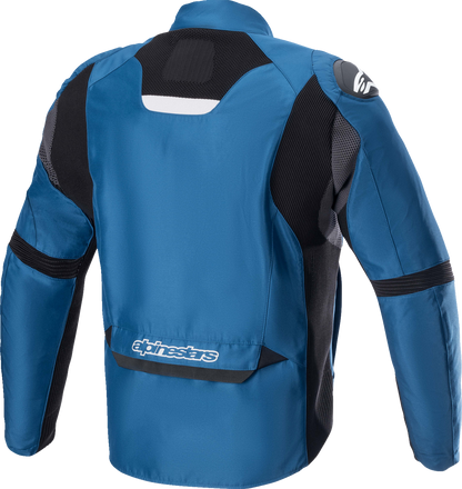 Alpinestars T SP-5 Rideknit® motorcycle jacket in black and blue, 3XL size, featuring protective armor and a sleek design.