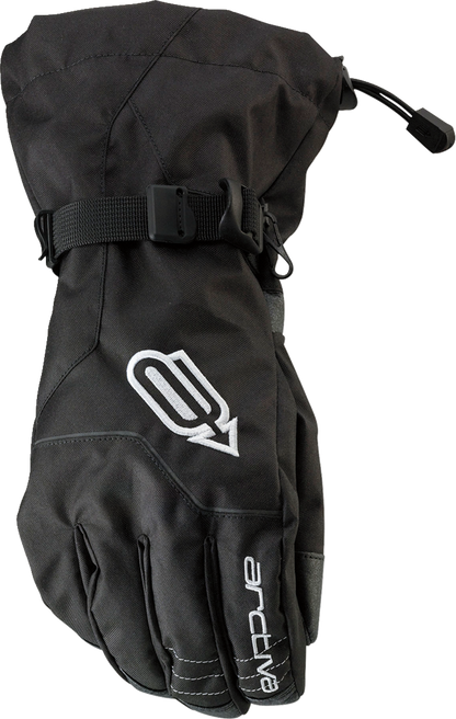 Bill's Exhausts ARCTIVA Pivot Gloves in black and white, XL size, showcasing the durable glove design with adjustable wrist strap.