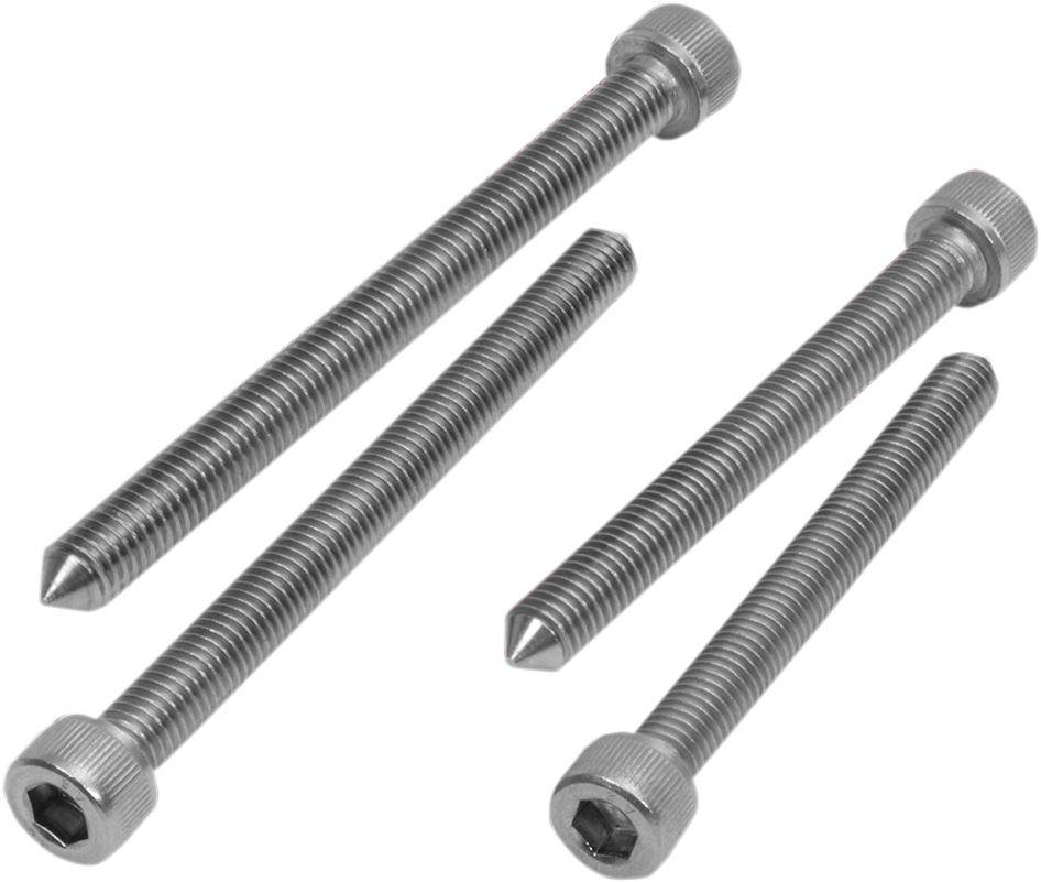 Bill's Exhausts SHOW CHROME Tapered Seat Bolt Set 52-843 for engine, featuring shiny chrome finish and tapered design.