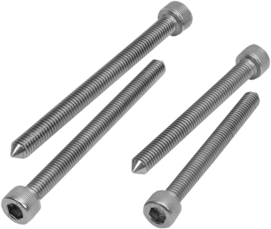 Bill's Exhausts SHOW CHROME Tapered Seat Bolt Set 52-843 for engine, featuring shiny chrome finish and tapered design.