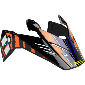 ICON Elsinore helmet replacement peak in black, compatible with ICON helmets, designed for durability and style.