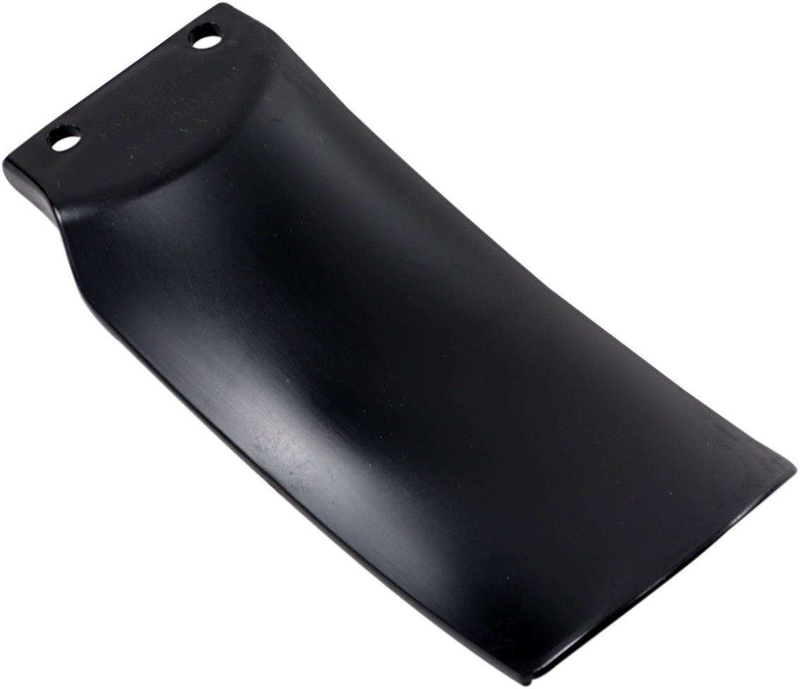 Black Acerbis mud flap for motorcycle, body part with mounting brackets, designed to protect and enhance bike’s rear wheel area.