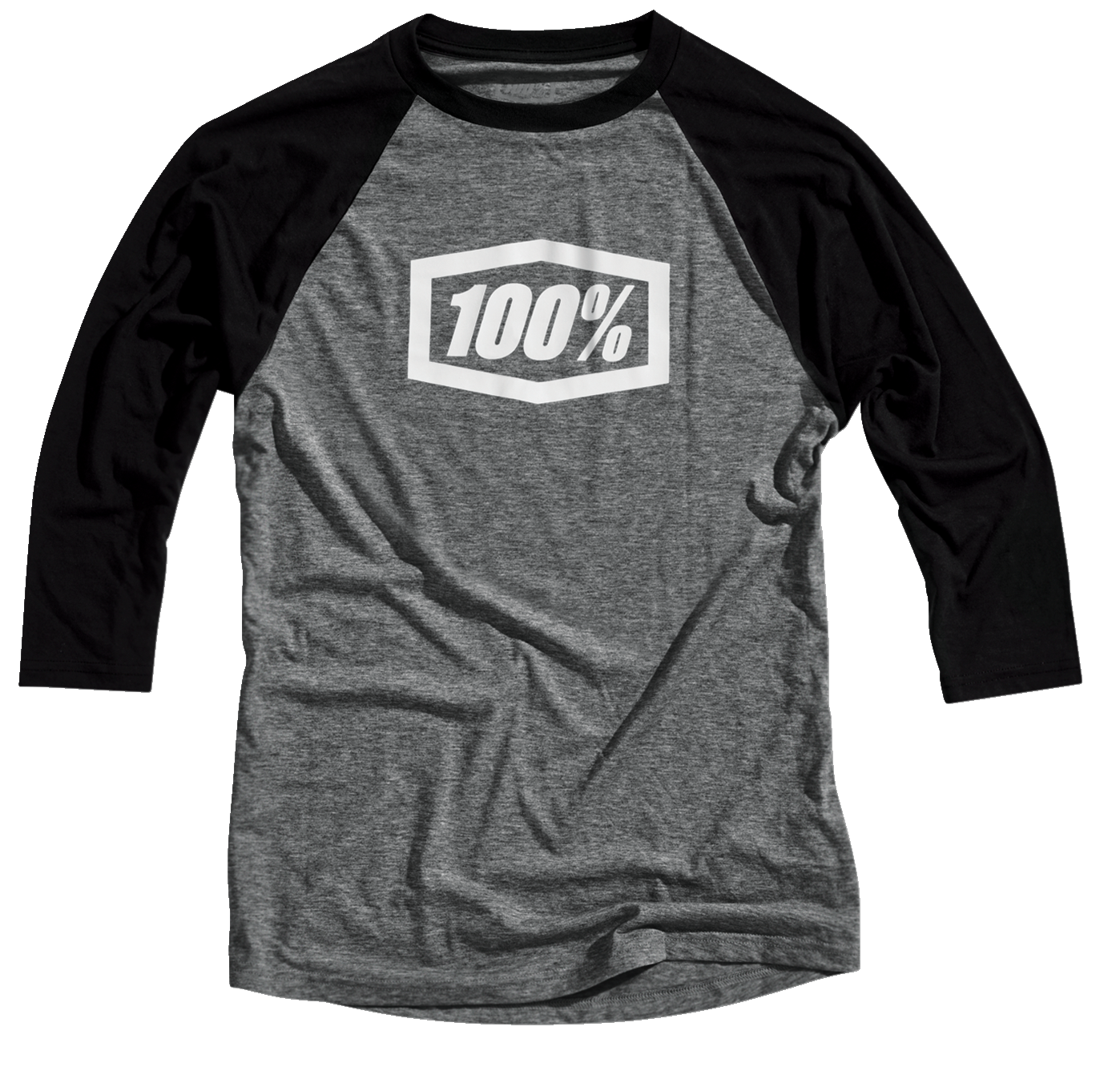 100% Tech Icon 3/4 Sleeve T-Shirt - Black - Large 20012-00002 - Howling Moto