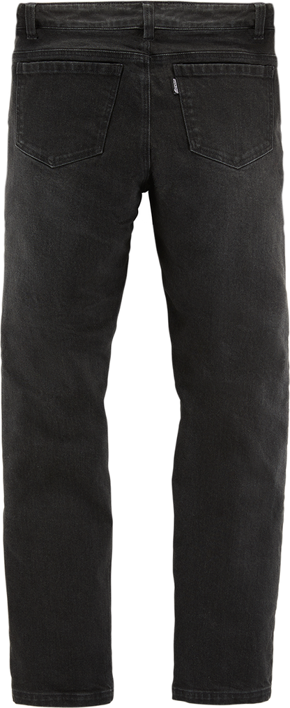 Bill's Exhausts ICON Uparmor™ Black Jean, size 32, showing the slim-fit design with classic five-pocket styling and durable denim fabric.