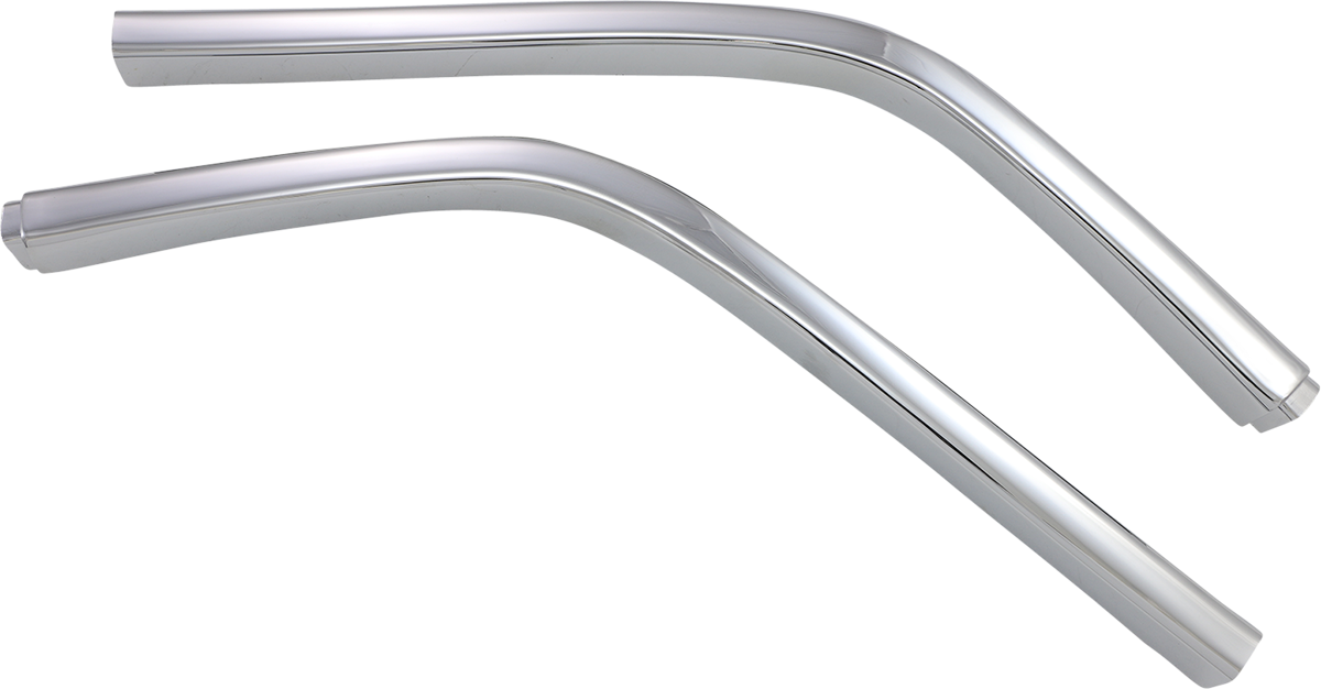 Chrome upper fairing trim for engine by Bill's Exhausts, shown on a motorcycle with reflective chrome finish.